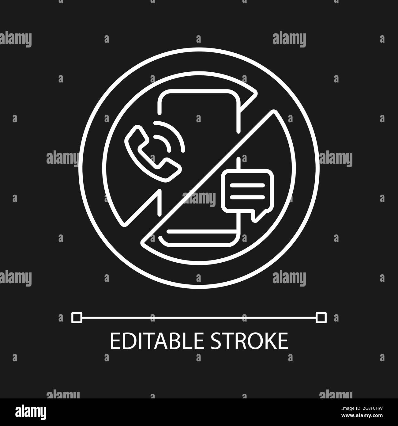 Digital Detox blanc icône linéaire pour thème sombre Illustration de Vecteur