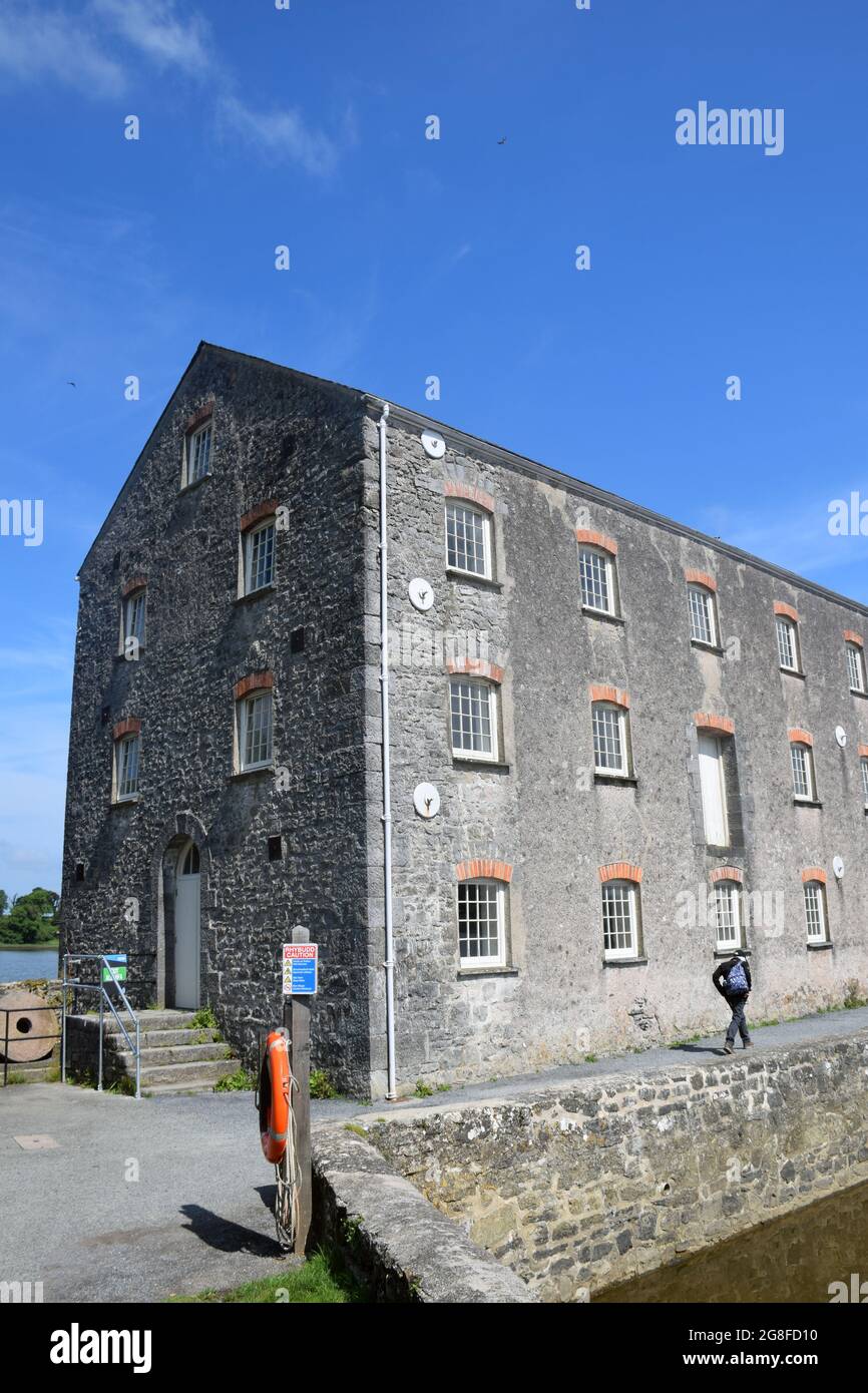 Moulin à marée au château de Carew, Pembrokeshire, pays de Galles du Sud 2021 Banque D'Images