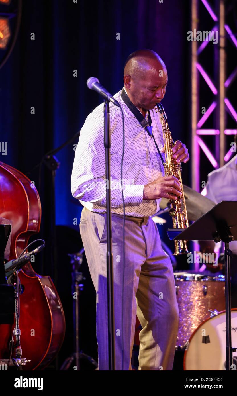 Cracovie, Pologne - 11 juillet 2021 : le Quatuor Branford Marsalis est en direct à la 26e édition du Festival de Jazz d'été à Cracovie Banque D'Images