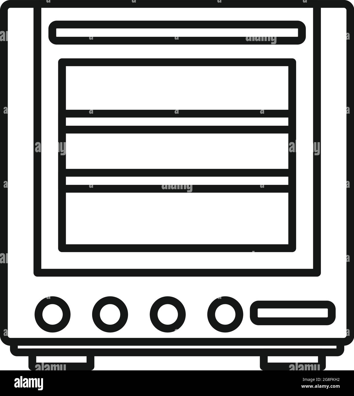 Vecteur de contour d'icône de four moderne. Poêle à convection électrique. Four à ventilateur à gaz Illustration de Vecteur