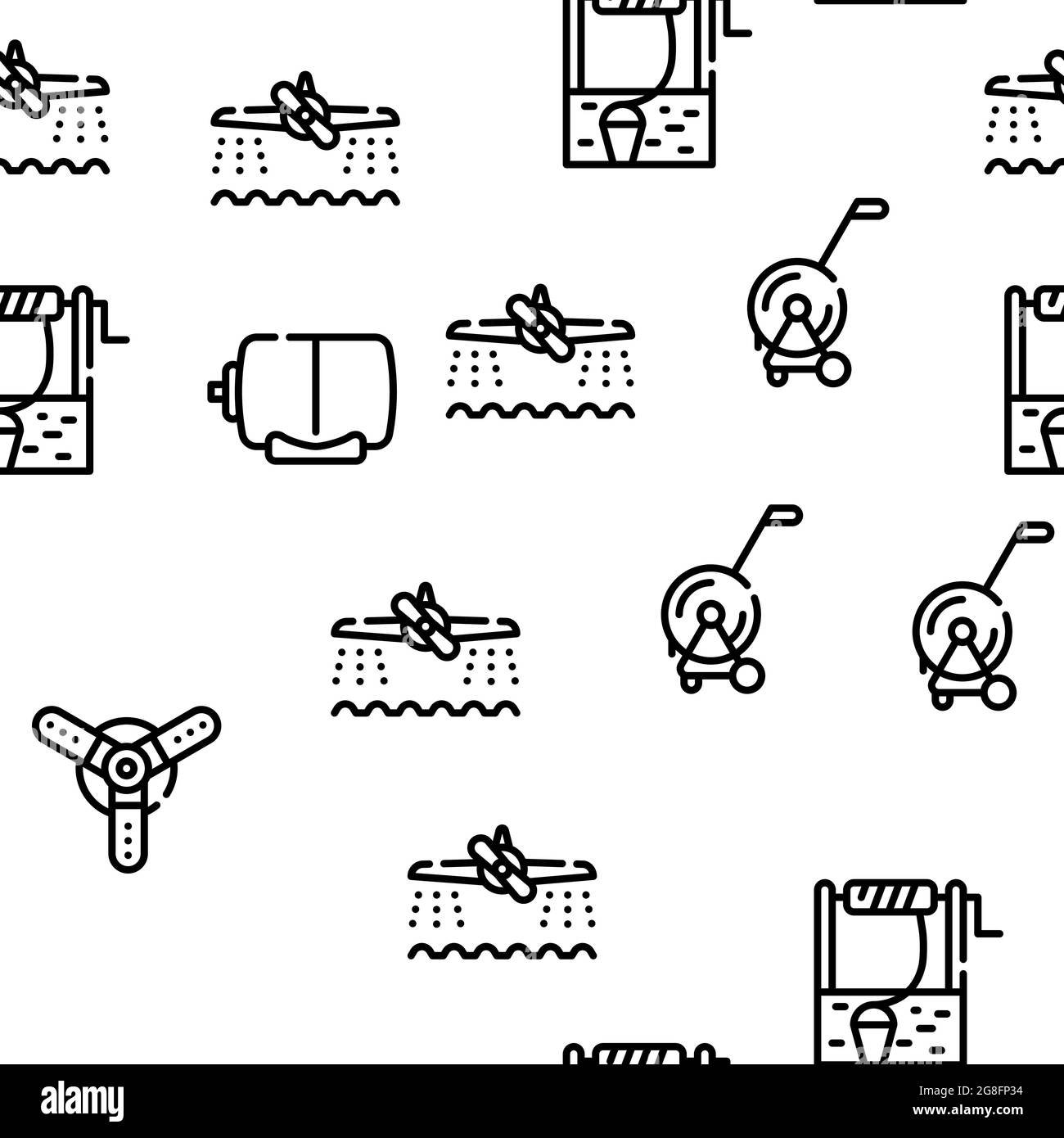 Système d'irrigation Vector Seamless Pattern Illustration de Vecteur