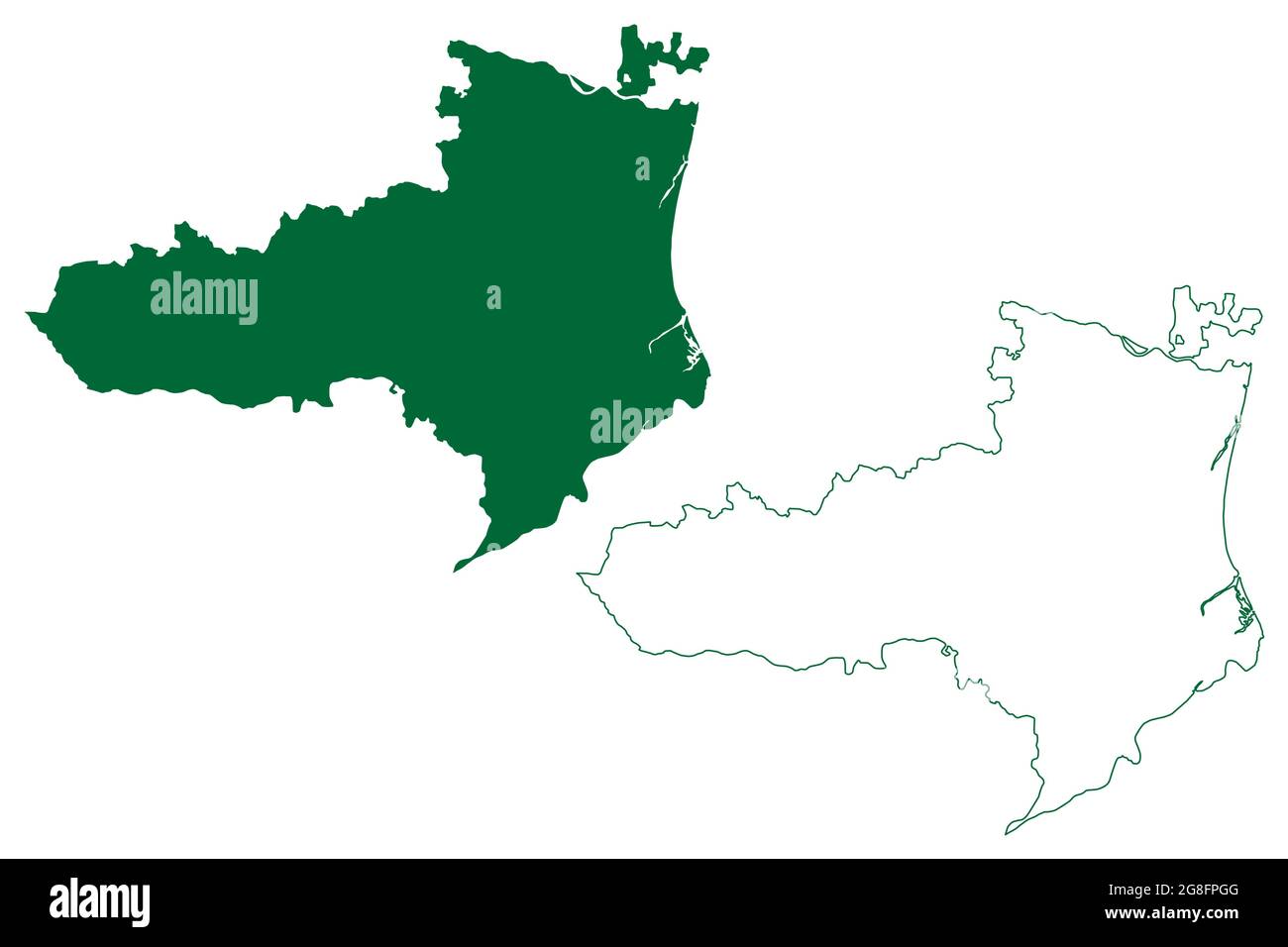Carte du district de Cuddalore (État du Tamil Nadu, République de l