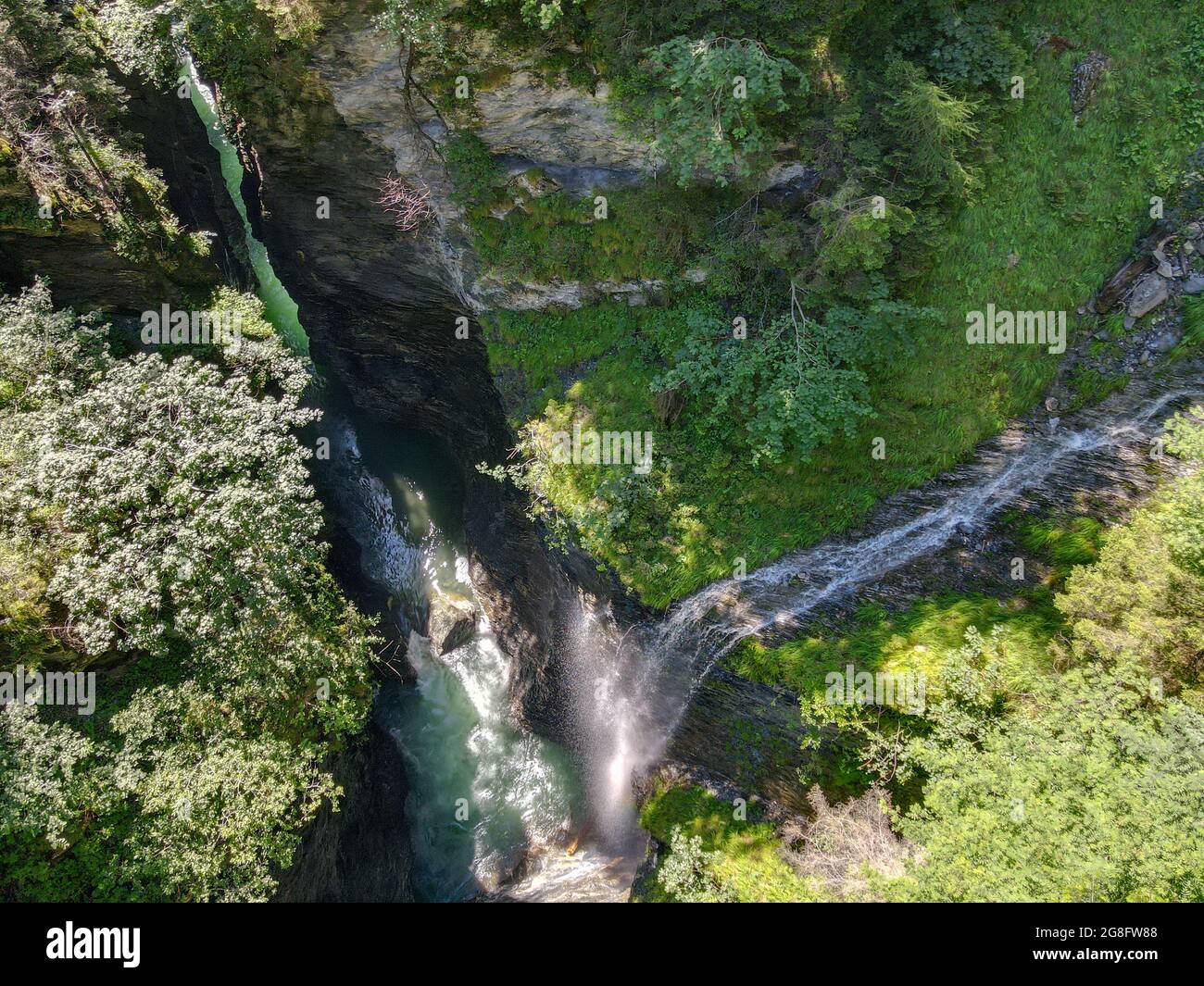 La gorge de Viamala est située entre Thusis et AnDeer dans les alpes suisses Banque D'Images