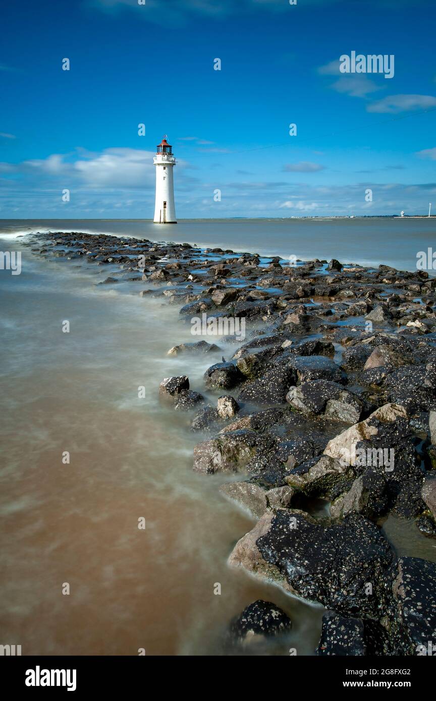 Perch Rock Lighthouse, New Brighton, Cheshire, Angleterre, Royaume-Uni, Europe Banque D'Images