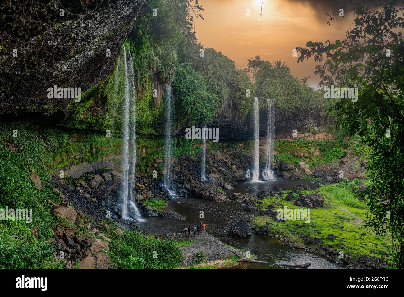 Cascade d'Agbokim, Ikom, Nigéria, Afrique de l'Ouest, Afrique Banque D'Images