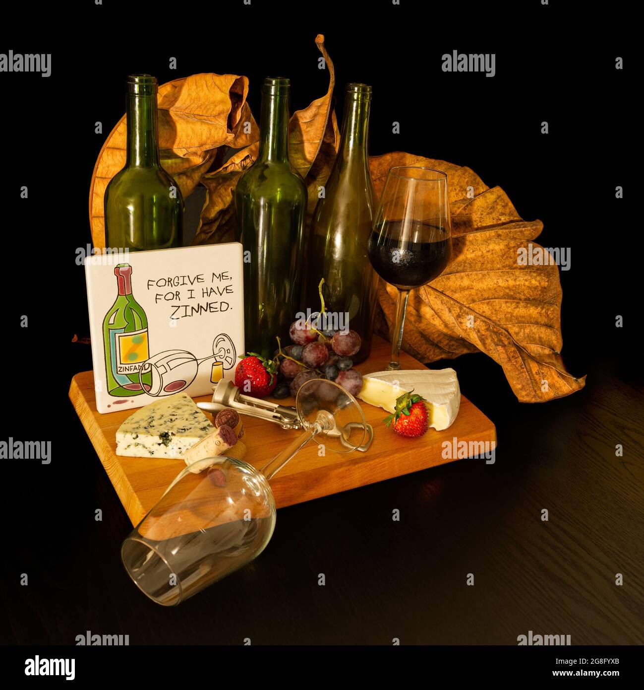 La vie est trop courte pour boire du vin bon marché Banque D'Images