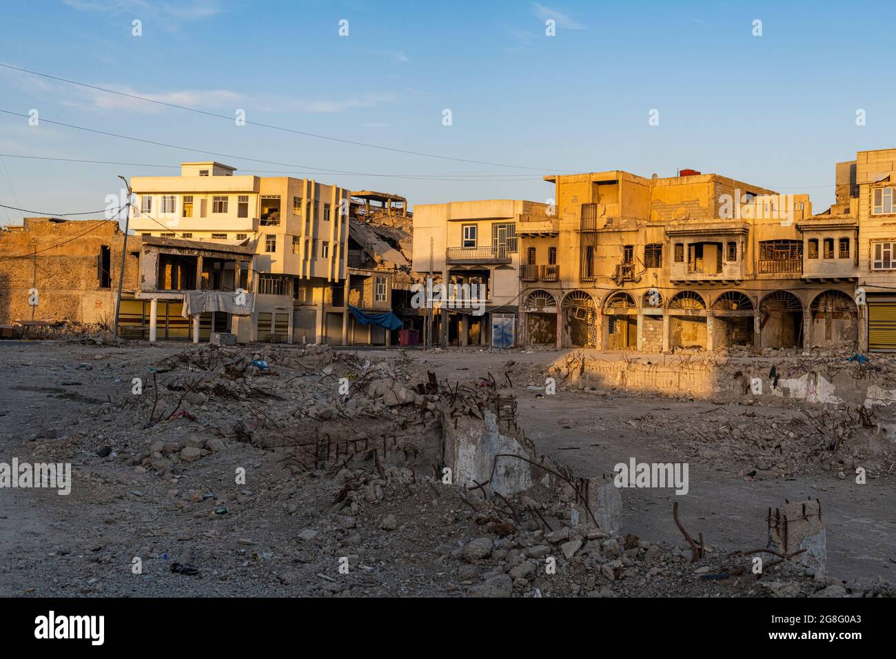 Maisons détruites de l'EI, de Mossoul, d'Irak et du Moyen-Orient Banque D'Images
