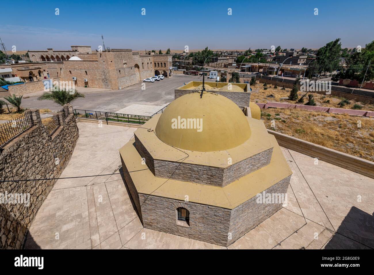 Vue sur le monastère de Saint Mar Behnam, nord de l'Irak, Moyen-Orient Banque D'Images