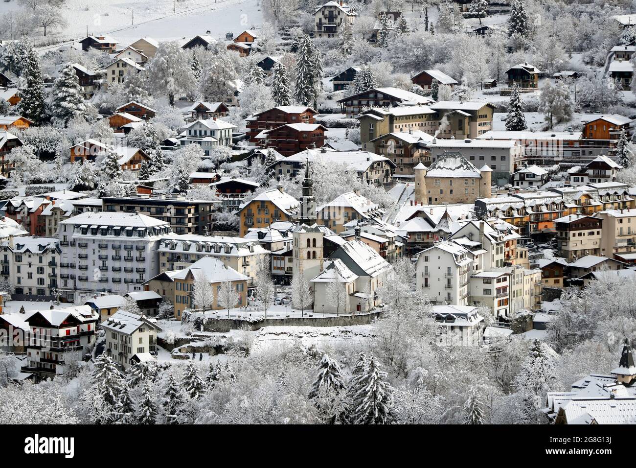 Saint Gervais village du Mont-blanc, une station de ski célèbre, Saint-Gervais, haute-Savoie, Alpes françaises, France, Europe Banque D'Images