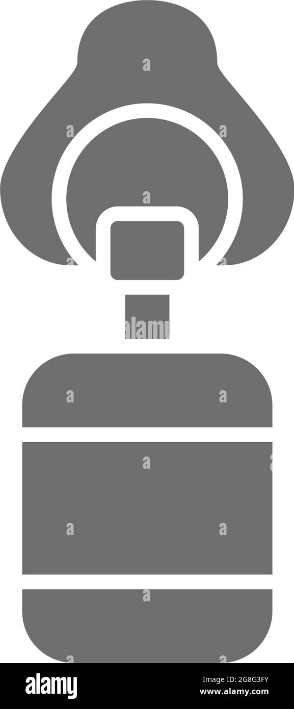 Icône grise de sac de ventilation artificielle. Isolé sur fond blanc Illustration de Vecteur
