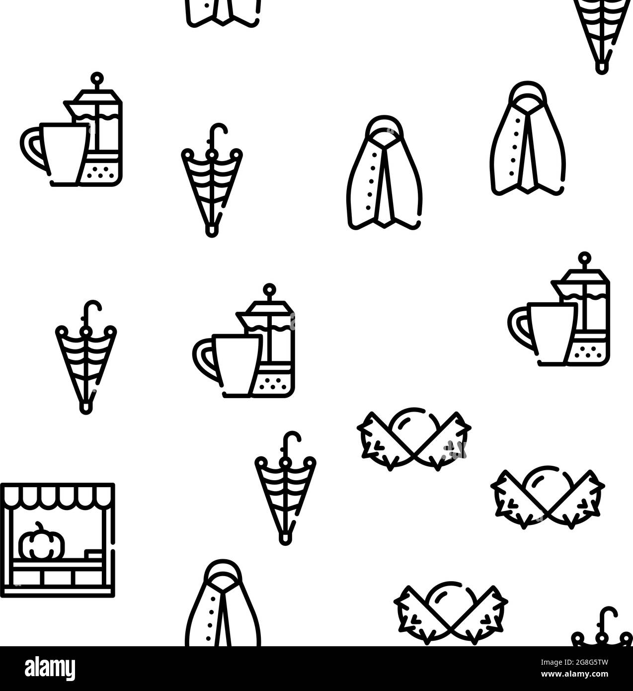 Motif sans couture vectoriel des objets de saison d'automne Illustration de Vecteur Motif sans couture vectoriel des objets de saison d'automne Illustration de Vecteur