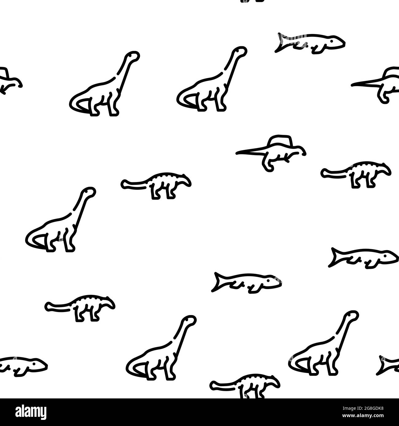Motif de dinosaure à motif vectoriel d'animaux sauvages sans couture Illustration de Vecteur