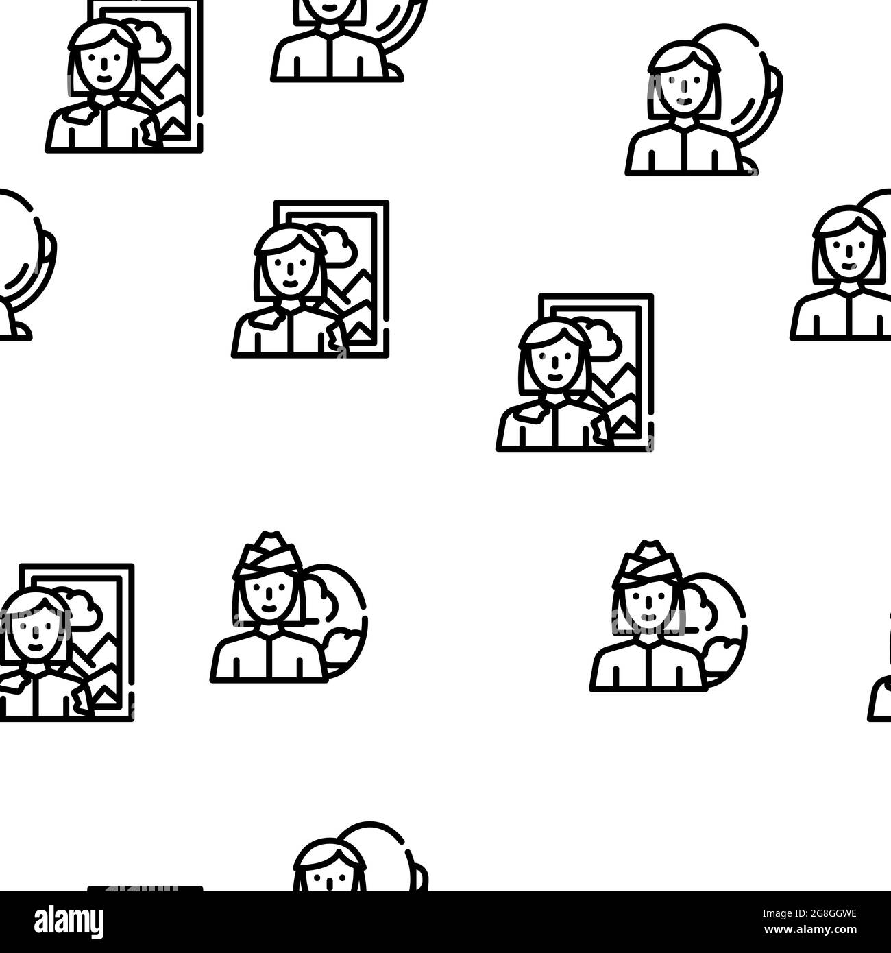 Motif sans couture pour femme occupation Vector Illustration de Vecteur