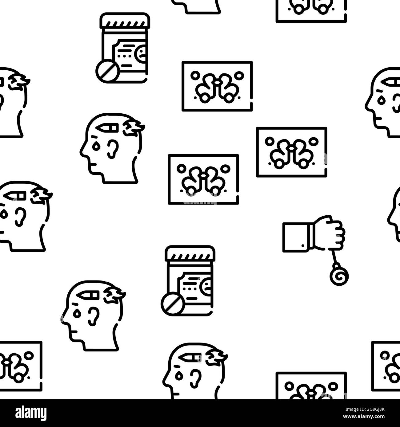 Psychologue Docteur Vector sans couture Illustration de Vecteur