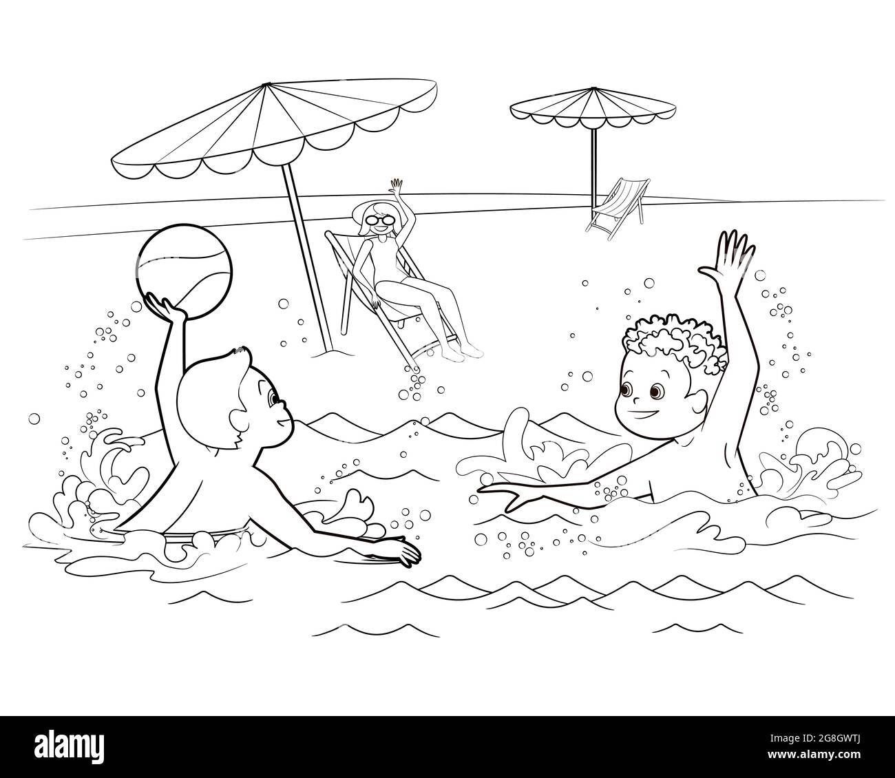 dessin de nageur banque d image et photos alamy coloriage hippocampe gratuit