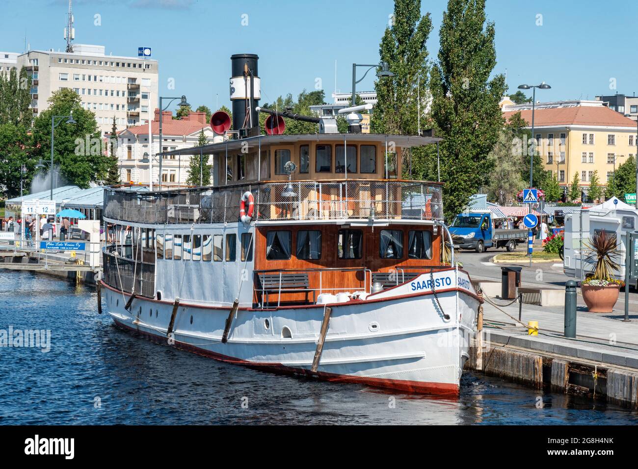 Steamship S/S Saaristo amarré à Savonlinna, Finlande Banque D'Images