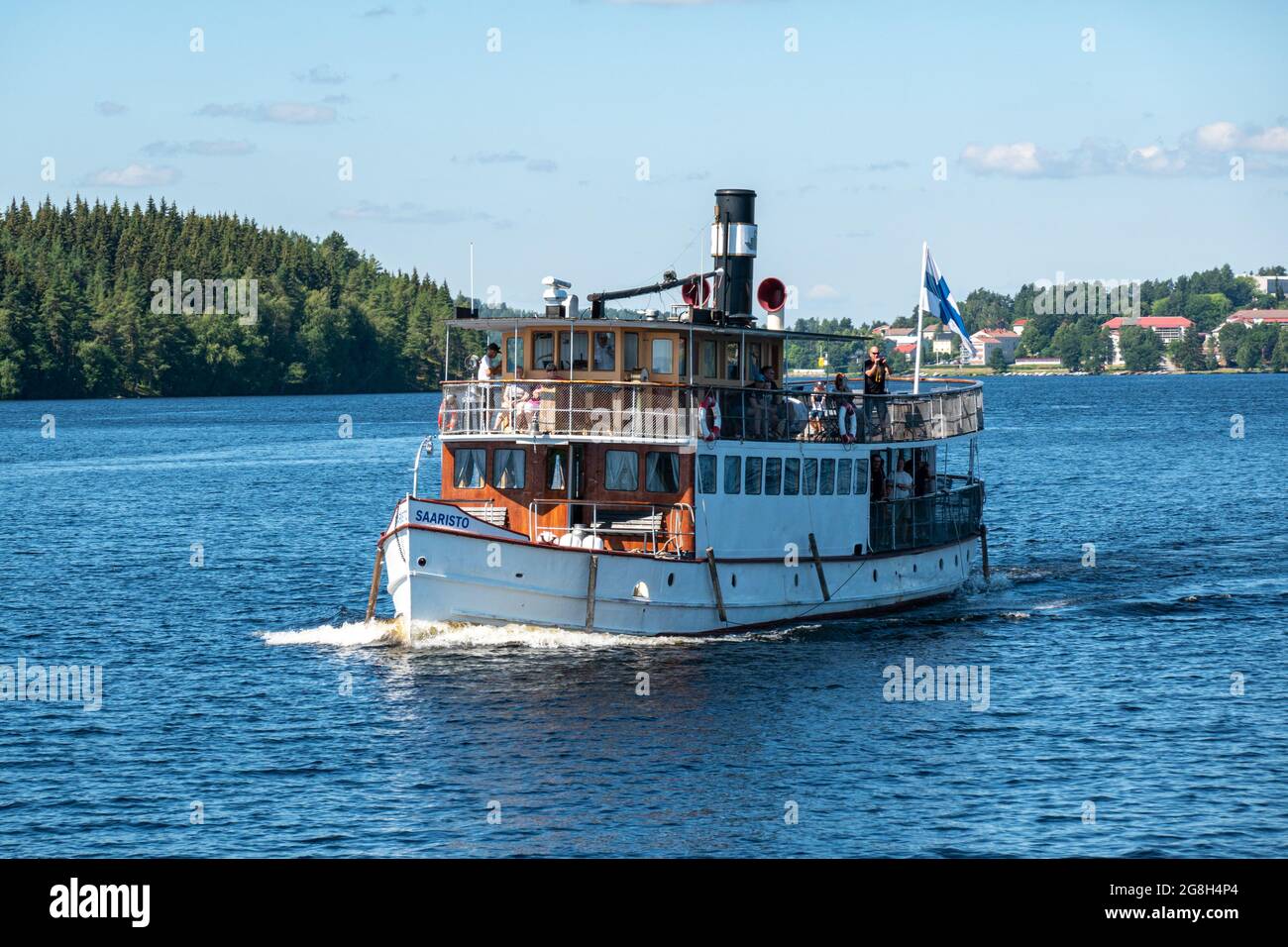 Bateau à vapeur S/S Saaristo faisant une croisière sur le lac Saimaa à Savonlinna, en Finlande Banque D'Images