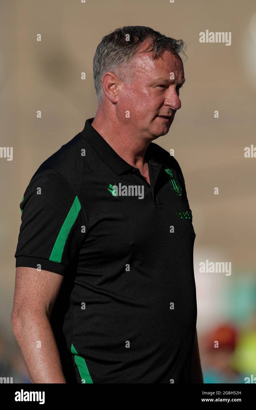 Crewe, Royaume-Uni. 20 juillet 2021. Michael O'Neill, directeur de Stoke City en action à Crewe, Royaume-Uni, le 7/20/2021. (Photo de Simon Whitehead/News Images/Sipa USA) crédit: SIPA USA/Alay Live News Banque D'Images