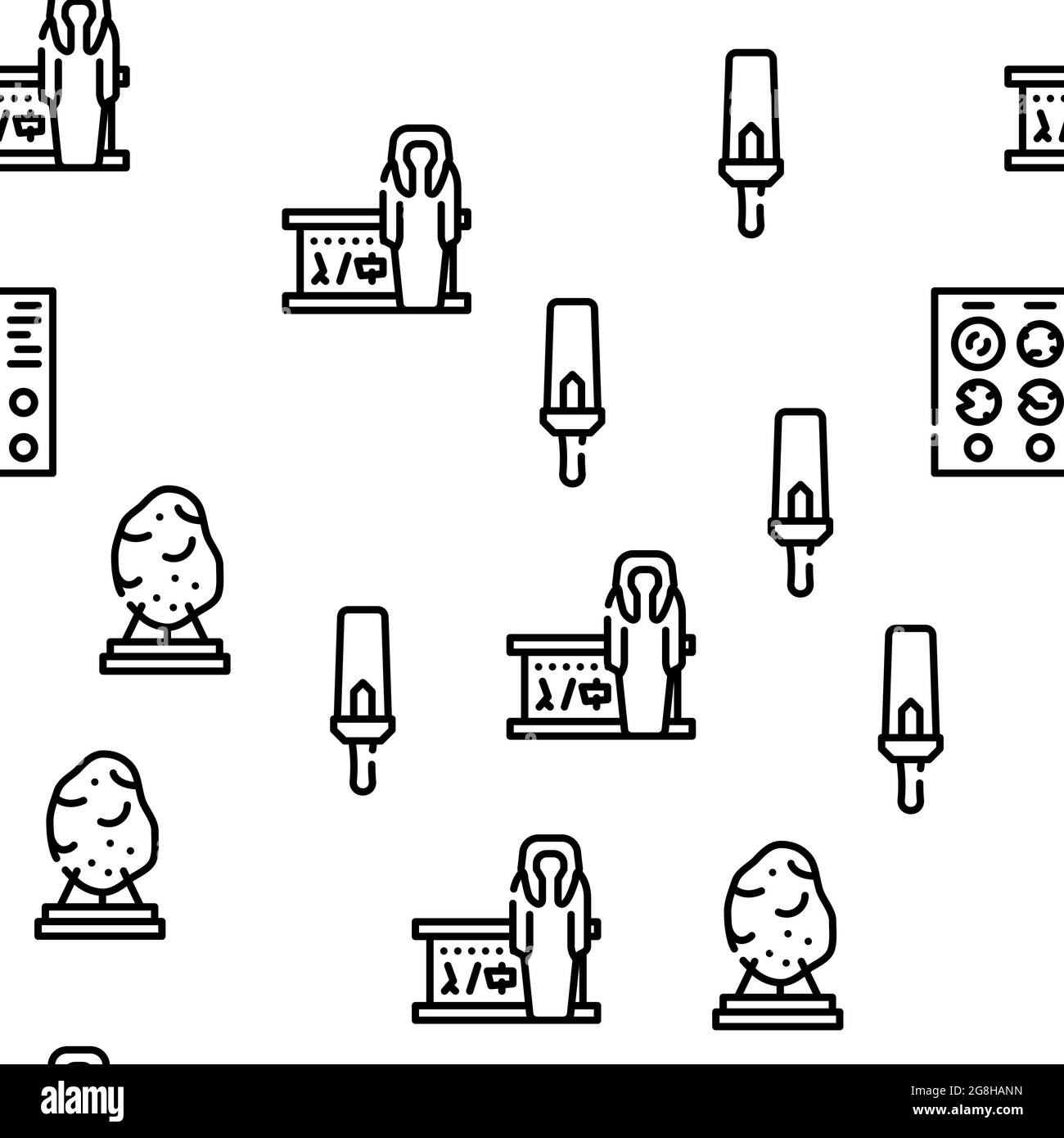 Expositions au musée et motif vectoriel d'excursion sans couture Illustration de Vecteur