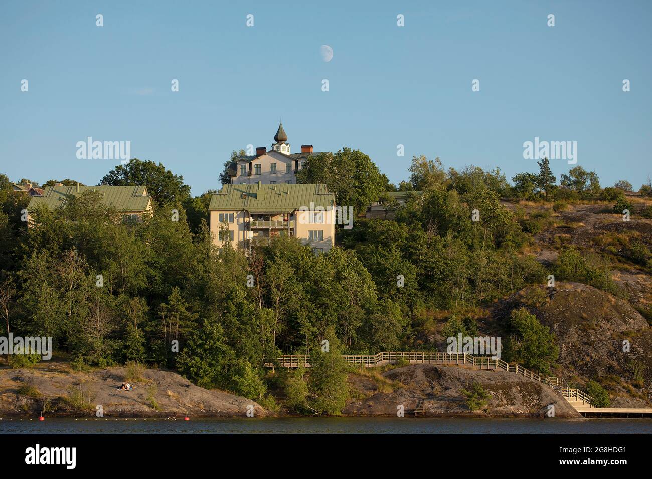 Quartier résidentiel de Stockholm, Suède Banque D'Images