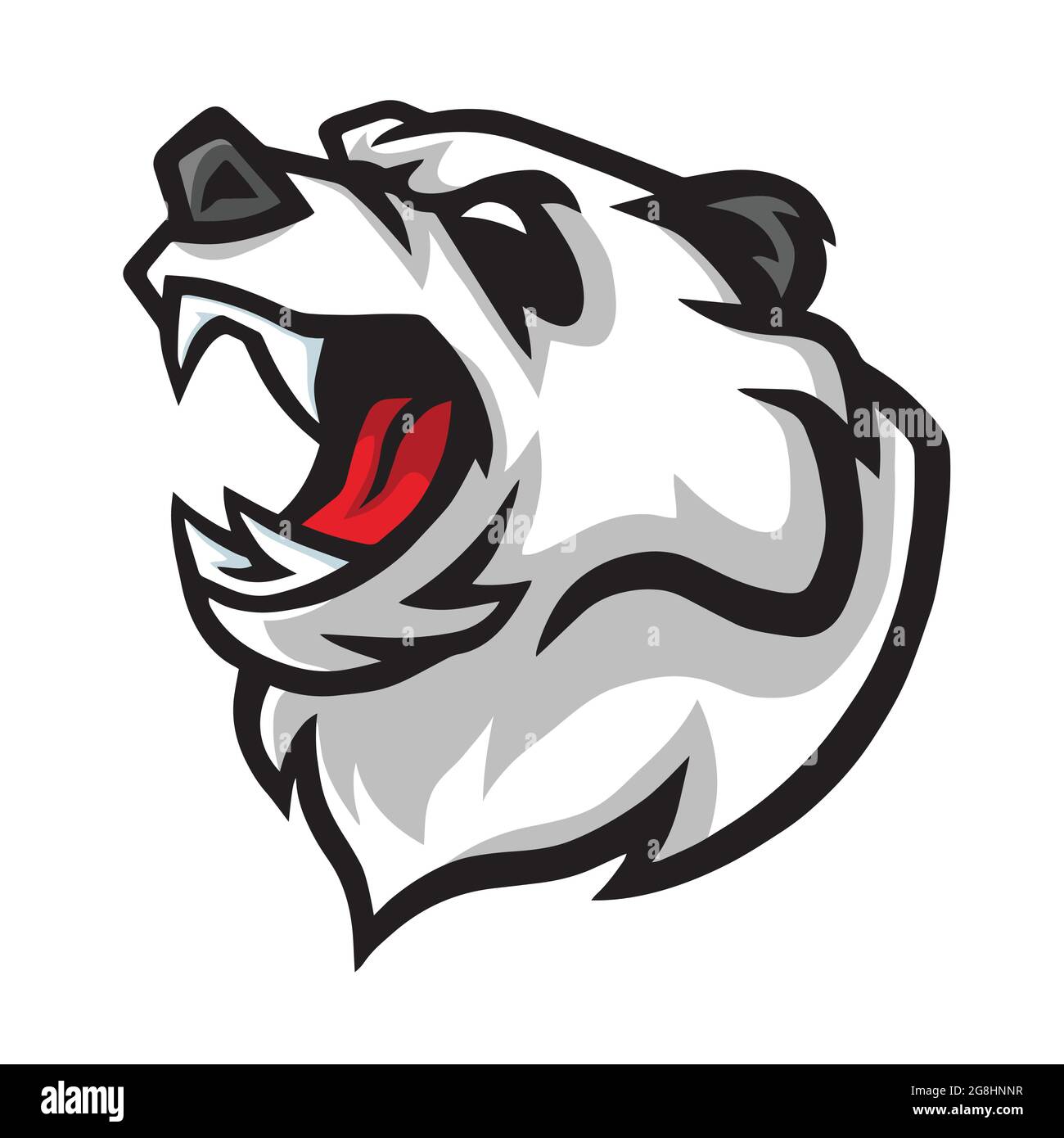 Logo Angry Panda Roar Vector Mascot Illustration de Vecteur