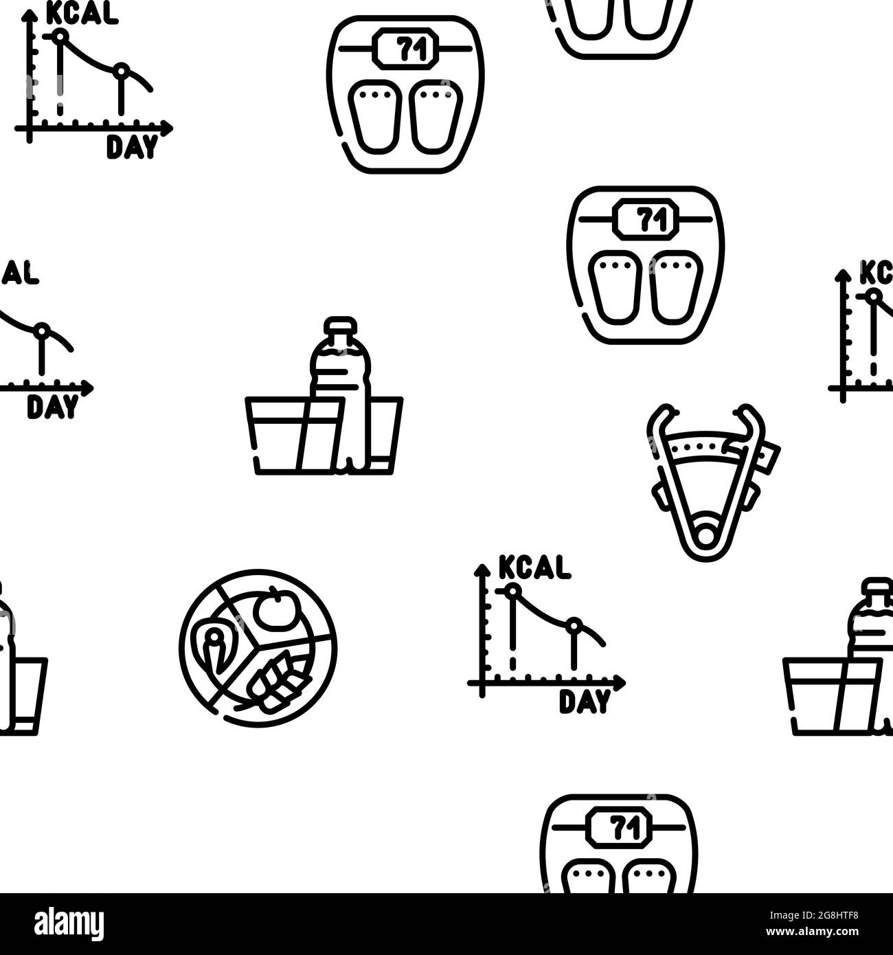 Produits diététiques et modèle sans couture Tool Vector Illustration de Vecteur