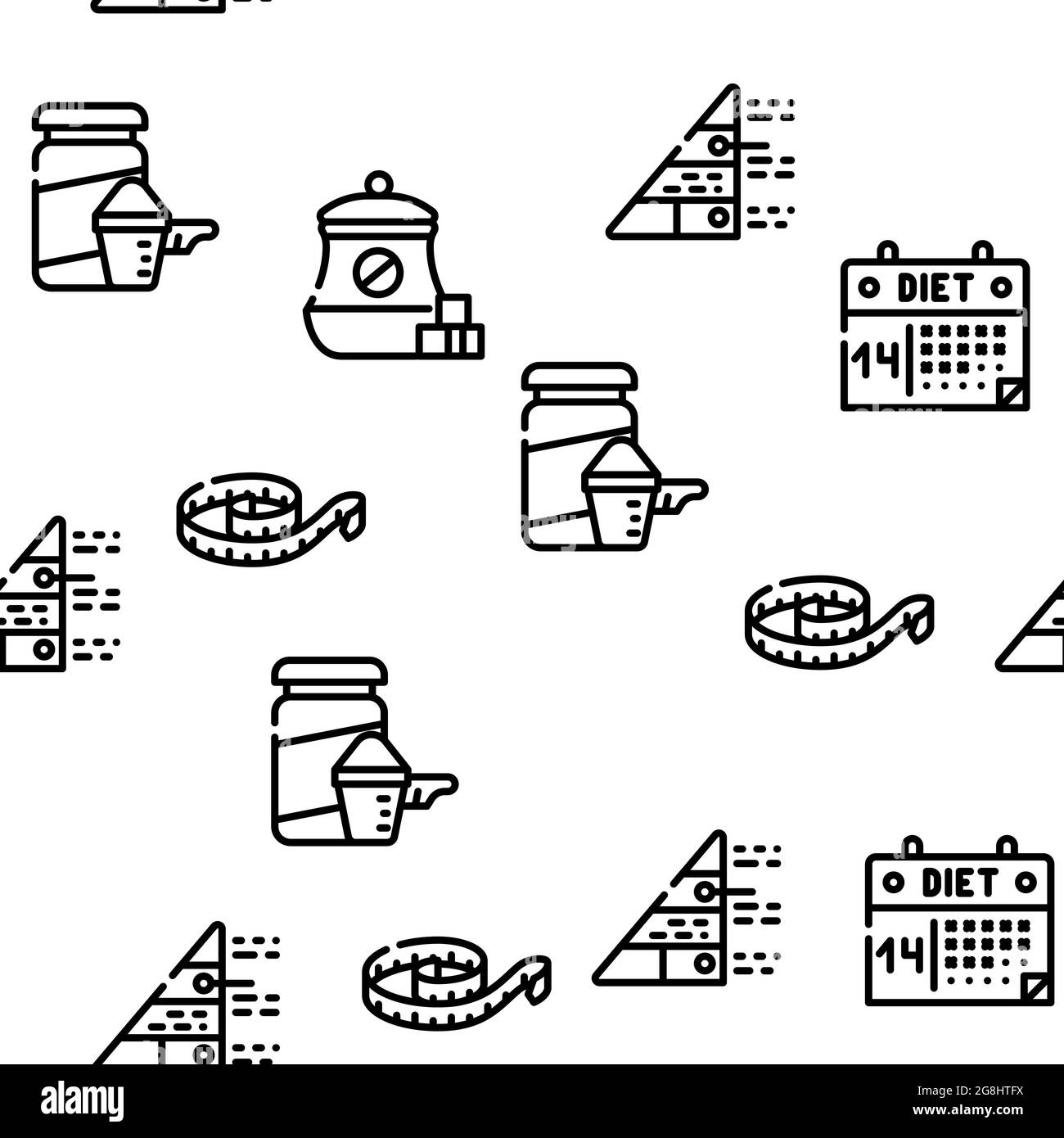 Produits diététiques et modèle sans couture Tool Vector Illustration de Vecteur