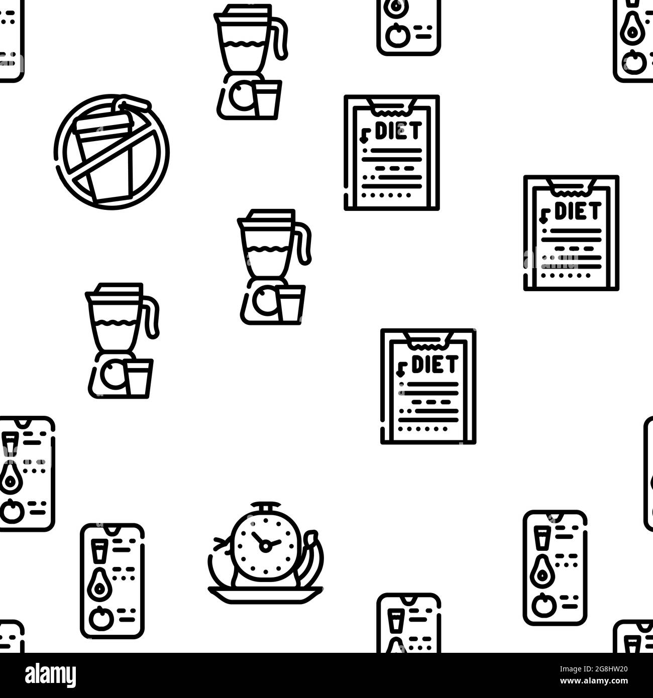 Produits diététiques et modèle sans couture Tool Vector Illustration de Vecteur