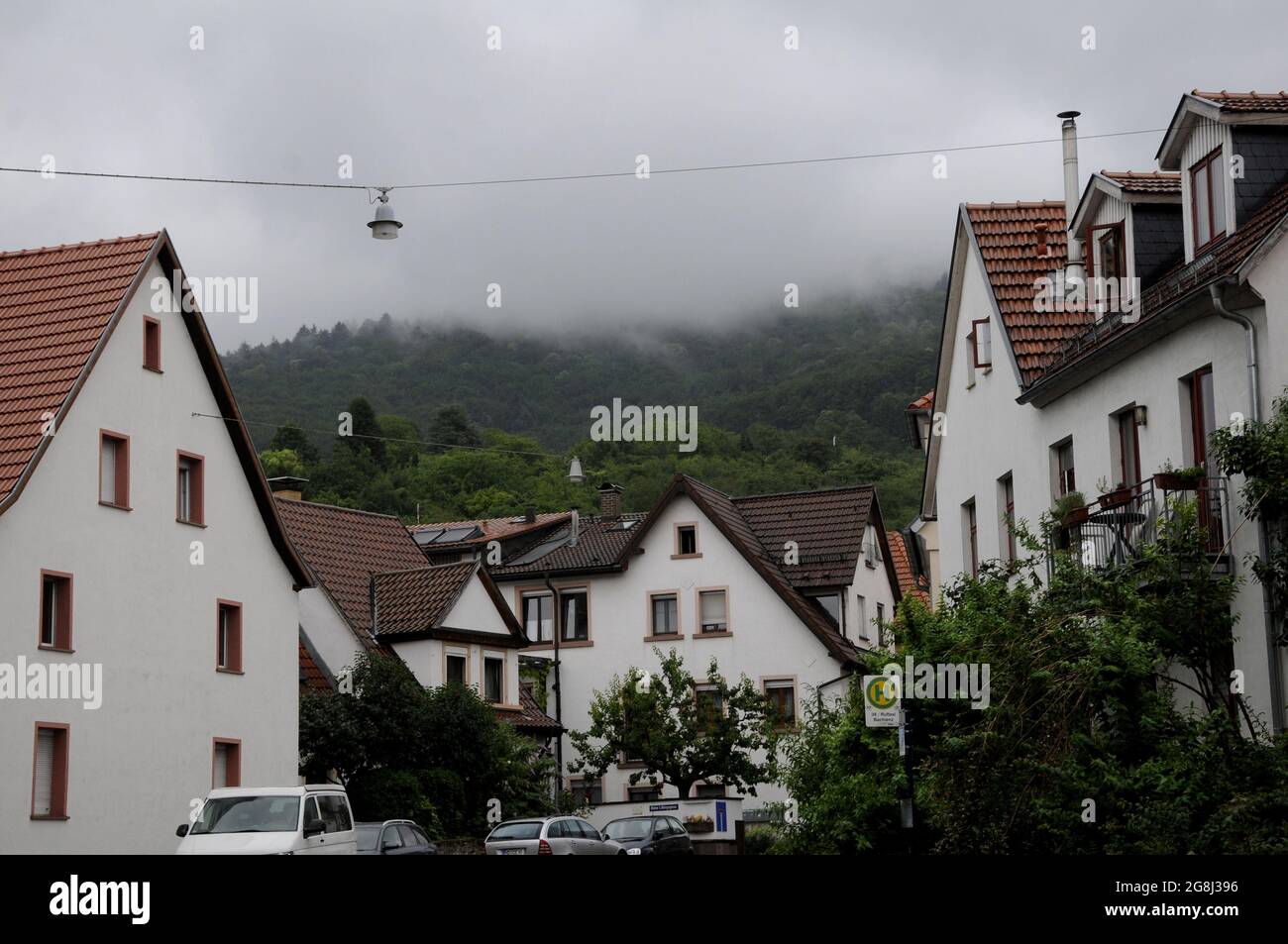 HEIDELBERG/ALLEMAGNE - le 28 juin 2017. Jour de pluie à Heidelberg et dans le quartier de la ville (Photo.Francis Joseph Dean/Deanimages) Banque D'Images
