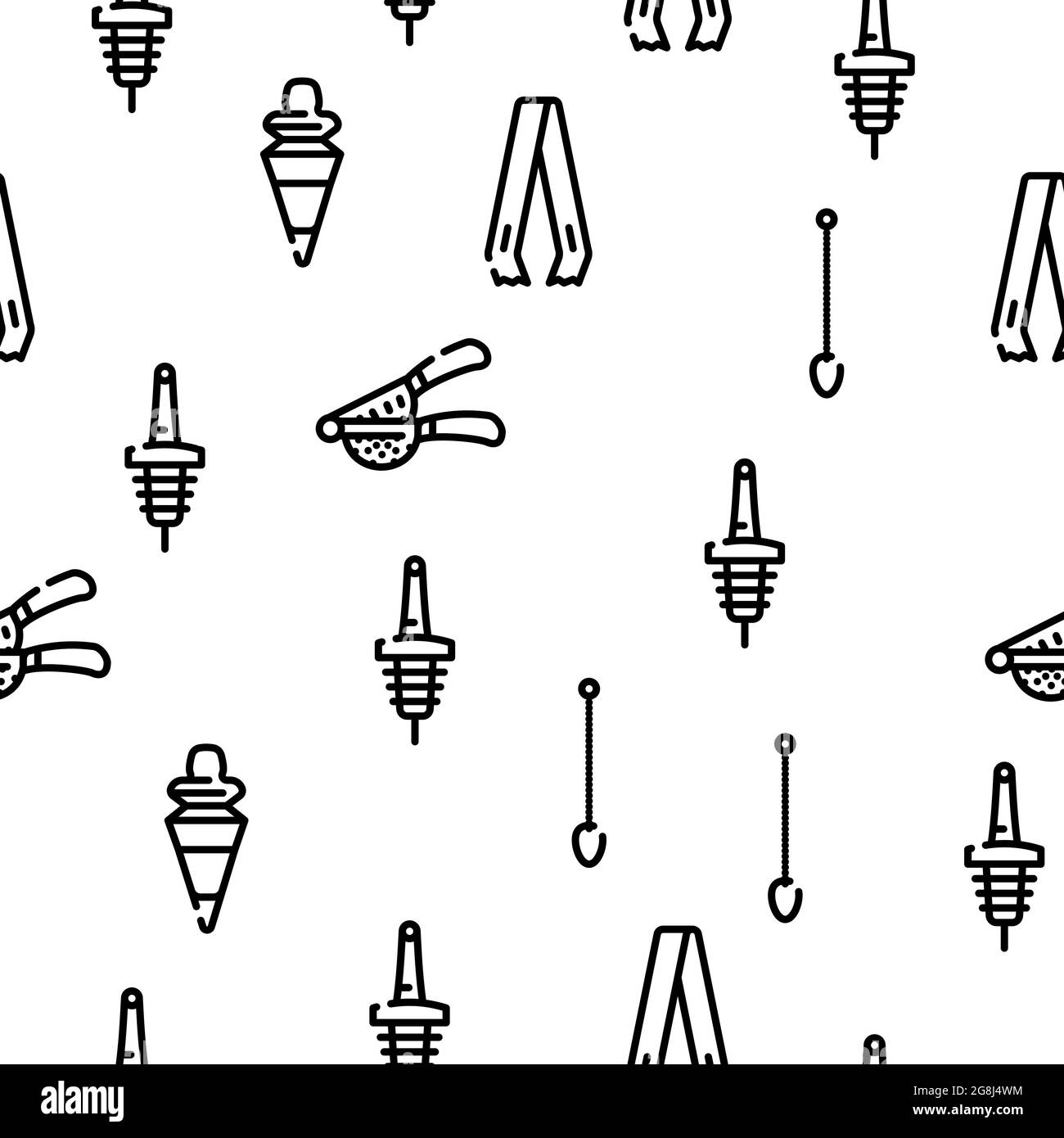 Accessoire Bartender Vector Seamless Pattern Illustration de Vecteur Accessoire Bartender Vector Seamless Pattern Illustration de Vecteur