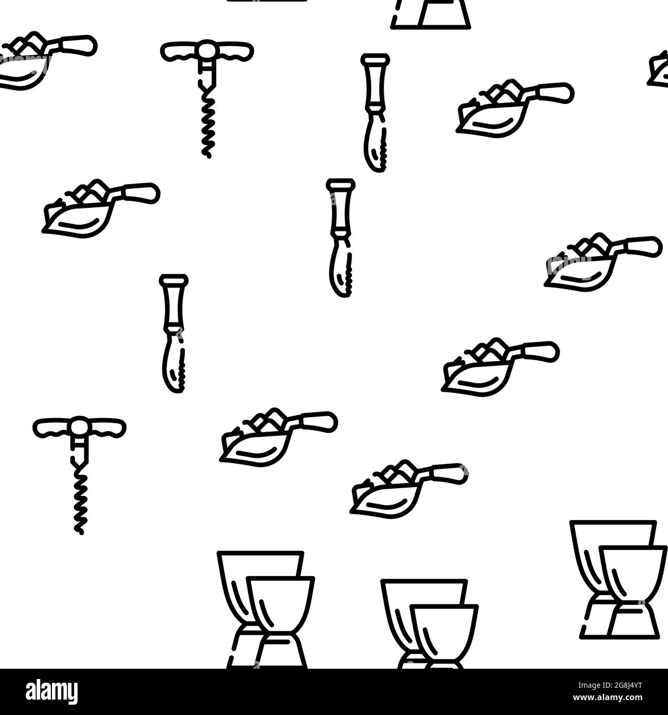 Accessoire Bartender Vector Seamless Pattern Illustration de Vecteur Accessoire Bartender Vector Seamless Pattern Illustration de Vecteur