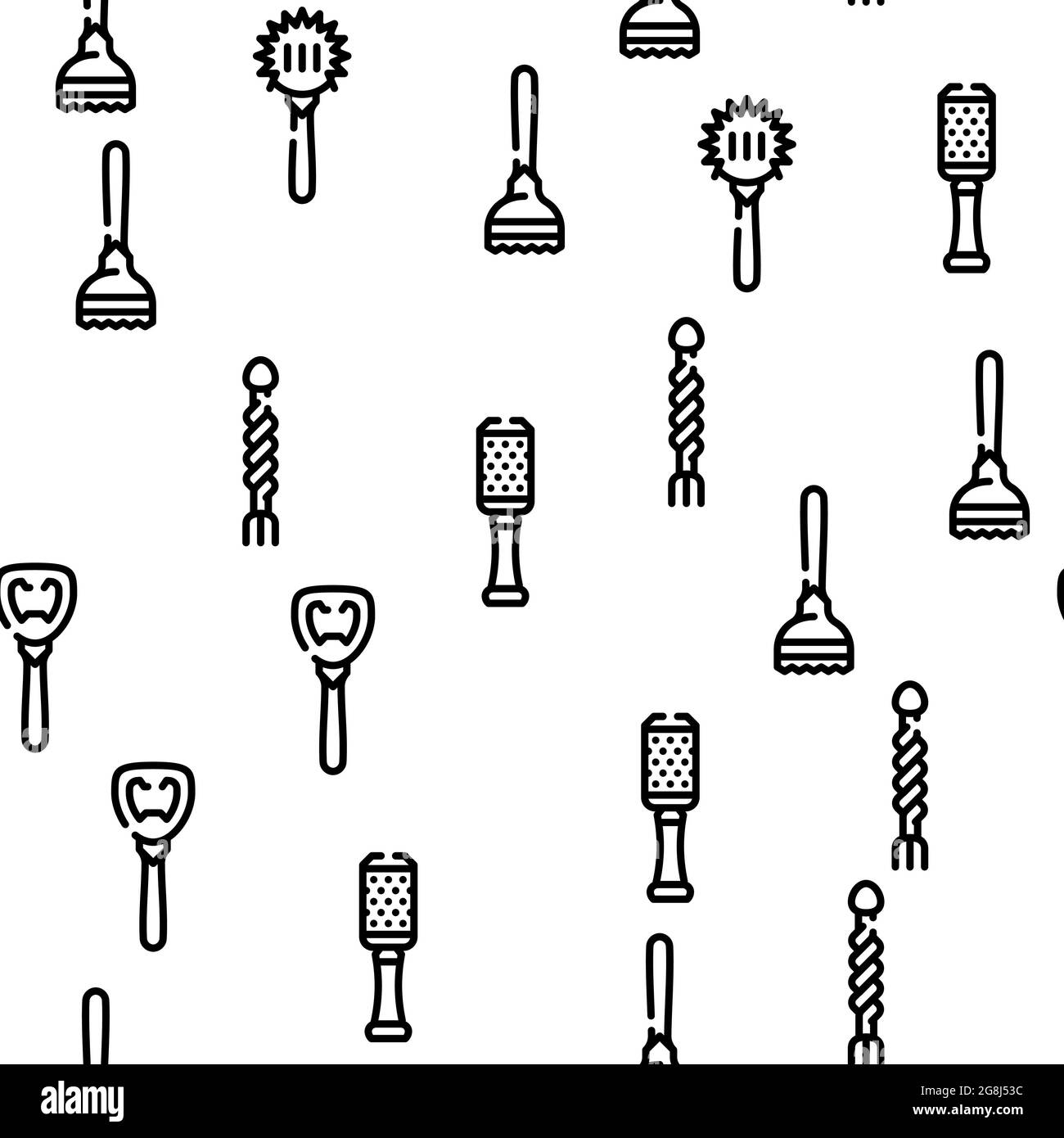 Accessoire Bartender Vector Seamless Pattern Illustration de Vecteur Accessoire Bartender Vector Seamless Pattern Illustration de Vecteur