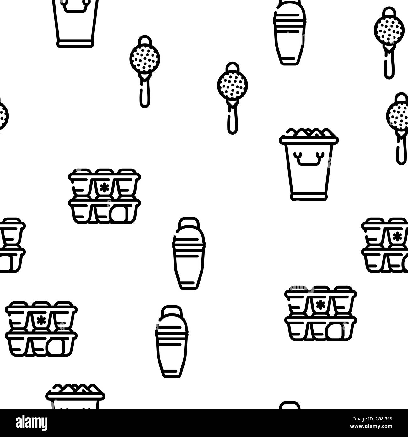 Accessoire Bartender Vector Seamless Pattern Illustration de Vecteur Accessoire Bartender Vector Seamless Pattern Illustration de Vecteur