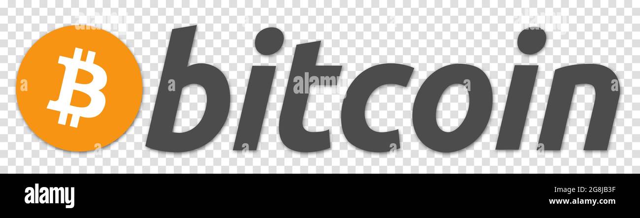 Logo Bitcoin crypto currency blockchain. Symbole et logotype de crypto-monnaie isolés sur fond transparent Illustration de Vecteur