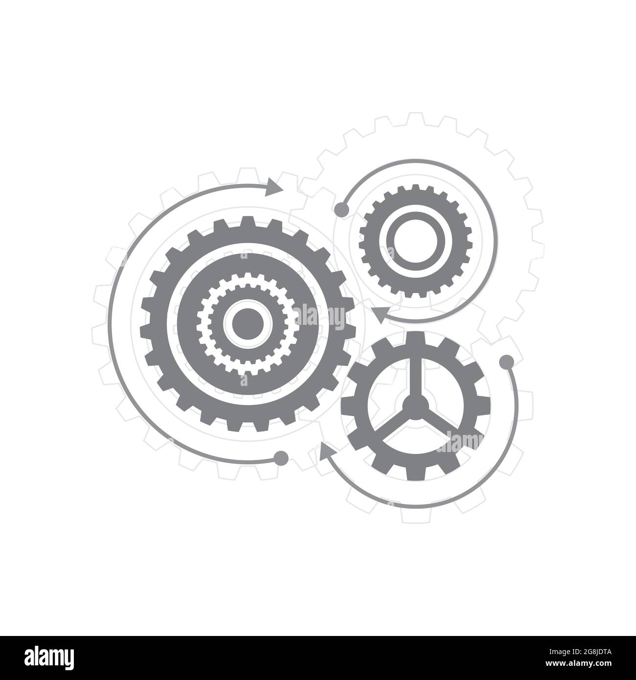 Modèle de conception d'illustration d'icône de vecteur d'engrenage Illustration de Vecteur