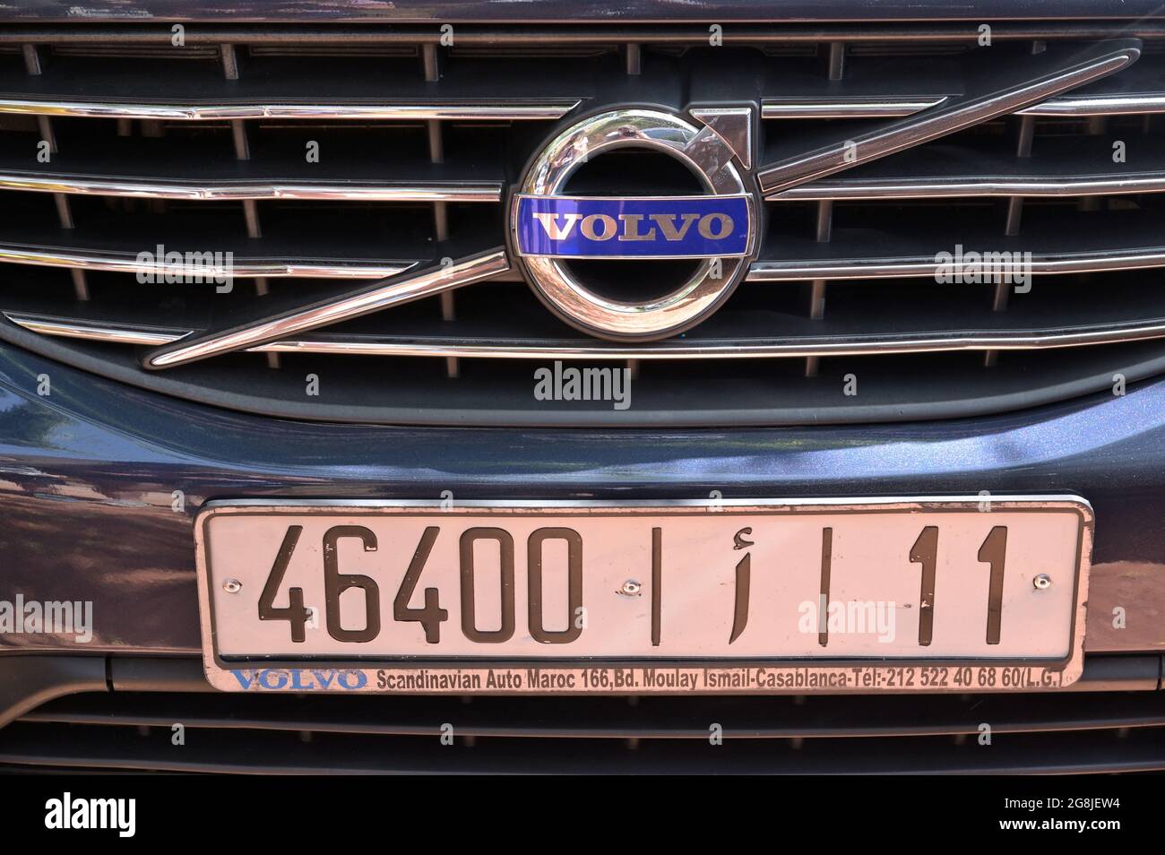 Une plaque d'immatriculation marocaine sur une voiture Volvo, Ourika Valley  ma Photo Stock - Alamy