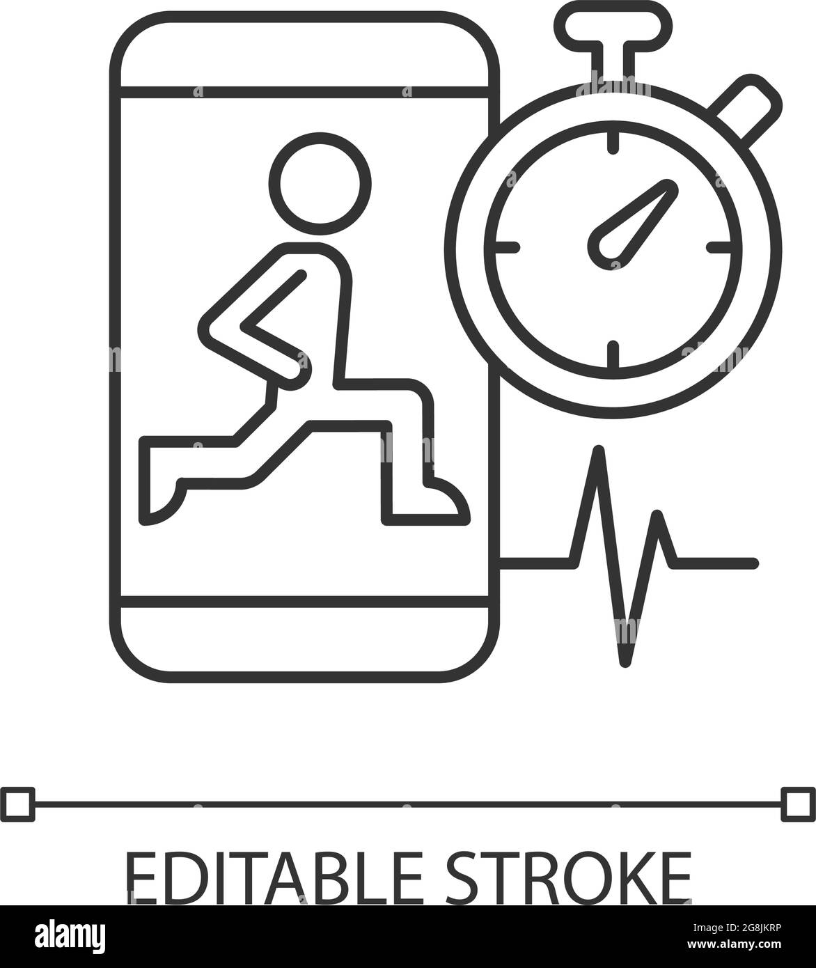 Icône linéaire d'entraînement à intervalles et intensité élevés. Illustration de Vecteur