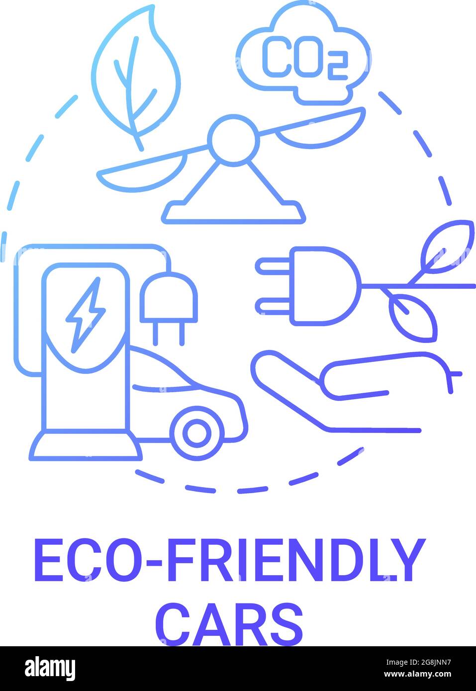 Icône de concept avantages véhicule électrique. Illustration de Vecteur