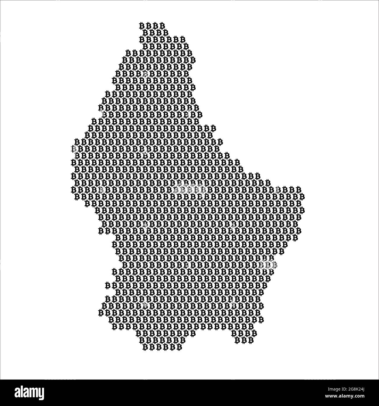 Carte du Luxembourg avec logo en bitcoin crypto-monnaie Image Vectorielle  Stock - Alamy
