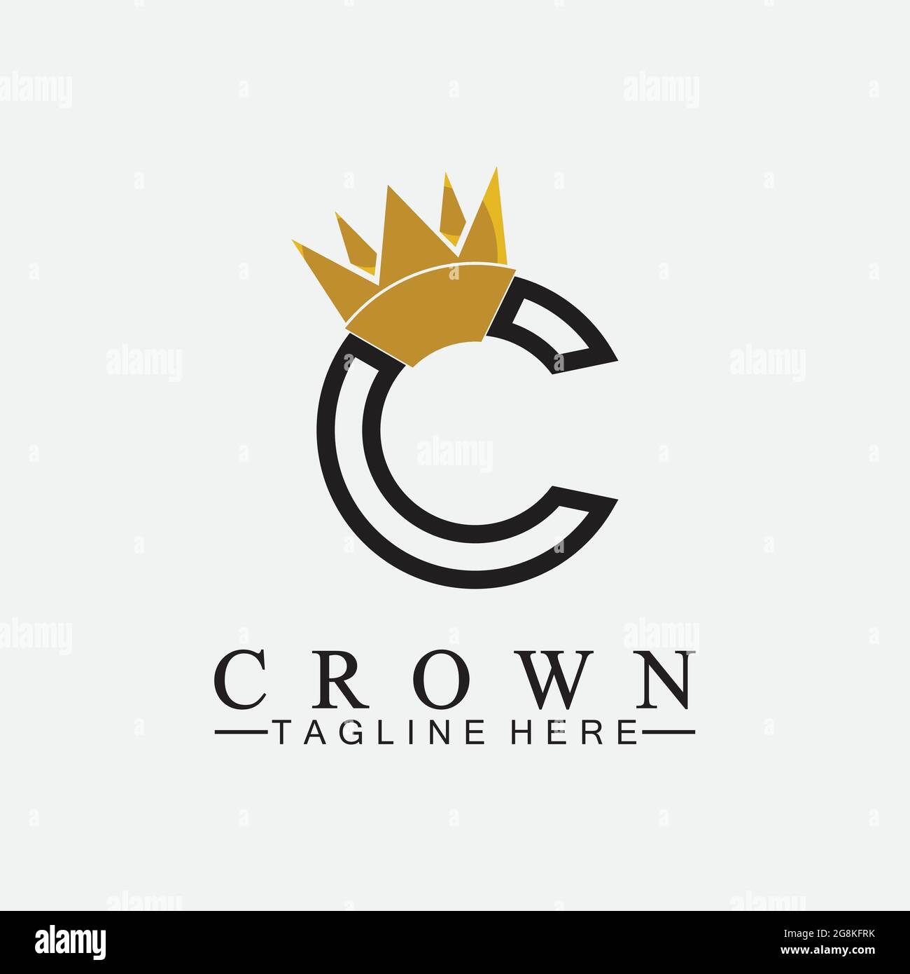 C le logo Crown initial conçoit des illustrations vectorielles Illustration de Vecteur
