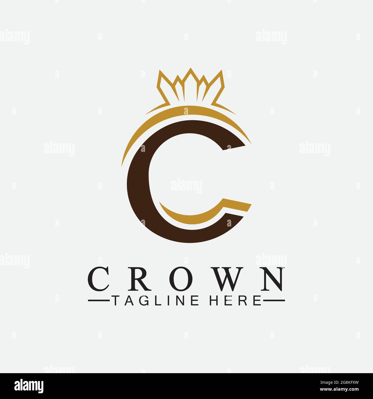 C le logo Crown initial conçoit des illustrations vectorielles Illustration de Vecteur