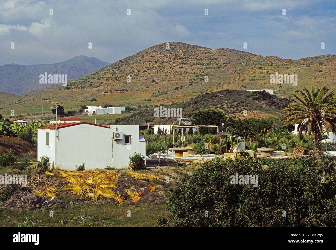 Ferme traditionnelle (cortijo) à Agua Amarga, parc naturel de Cabo de Gata-Nijar, Andalousie, Espagne Banque D'Images