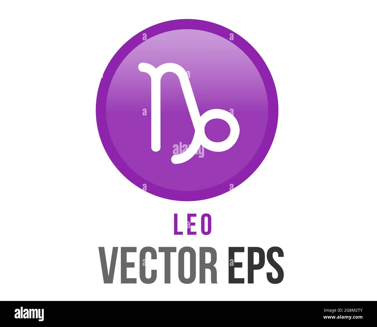 L'icône du signe astrologique Leo violet de gradient de vecteur isolé dans le zodiaque représente le lion Illustration de Vecteur