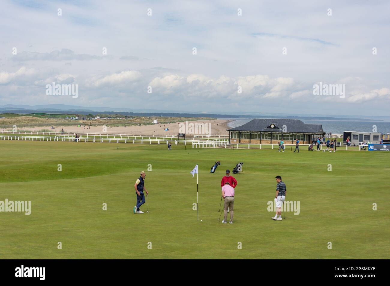 The Green on 18e fairway, The Old course, The Royal and Ancient Golf Club of St Andrews, St Andrews, Fife, Écosse, Royaume-Uni Banque D'Images