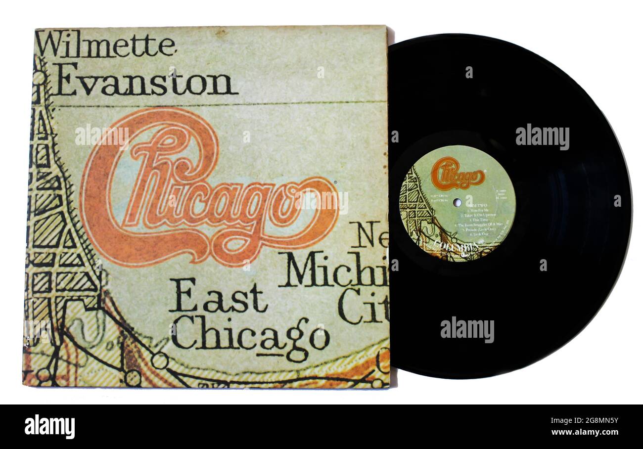 Rock band, album de musique de Chicago sur disque vinyle LP. Intitulé: Couverture de l'album Chicago XI Banque D'Images