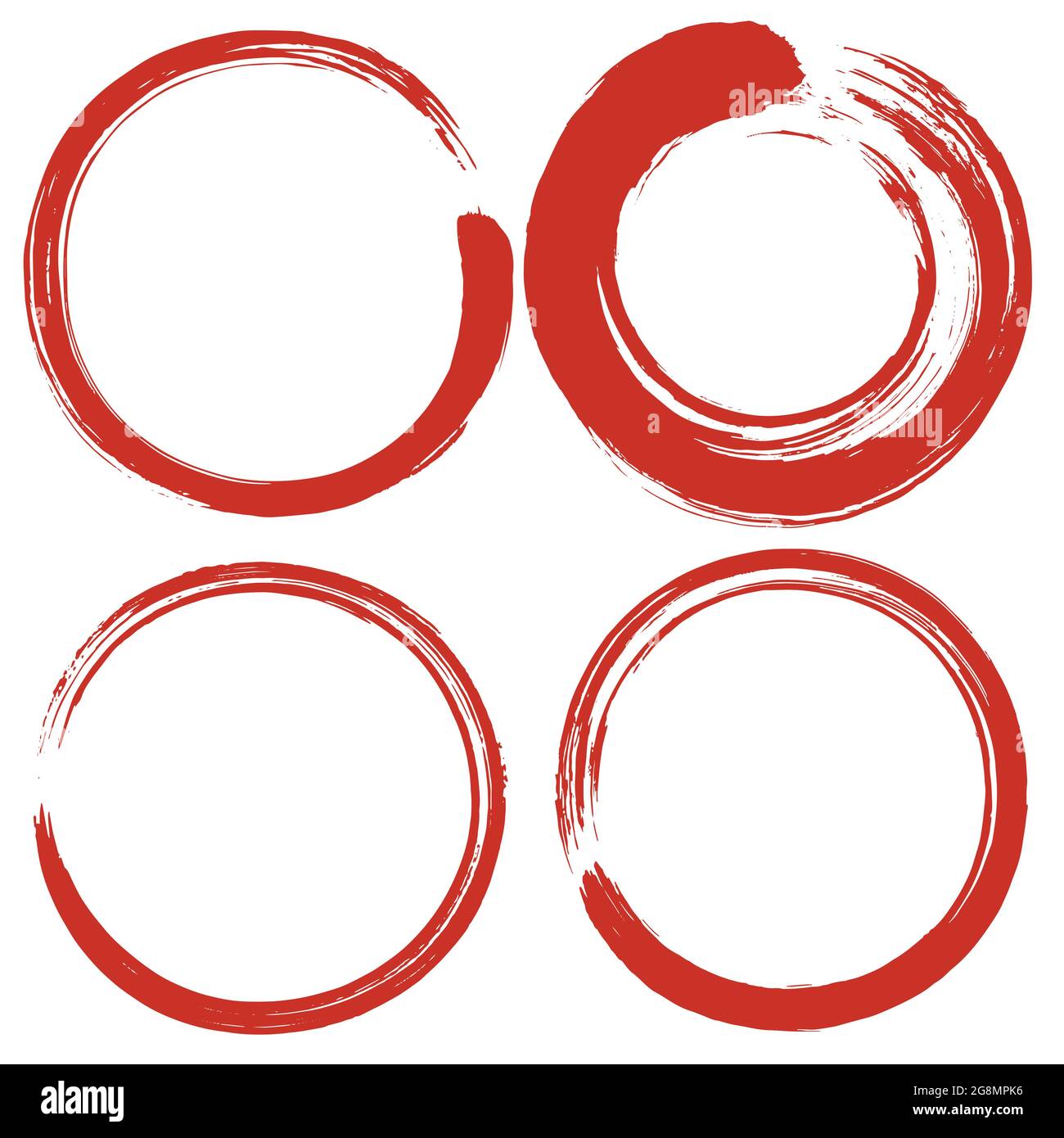 Japonais Zen Circle Classic Art logo forme dessinée à la main Vector Illustration de Vecteur