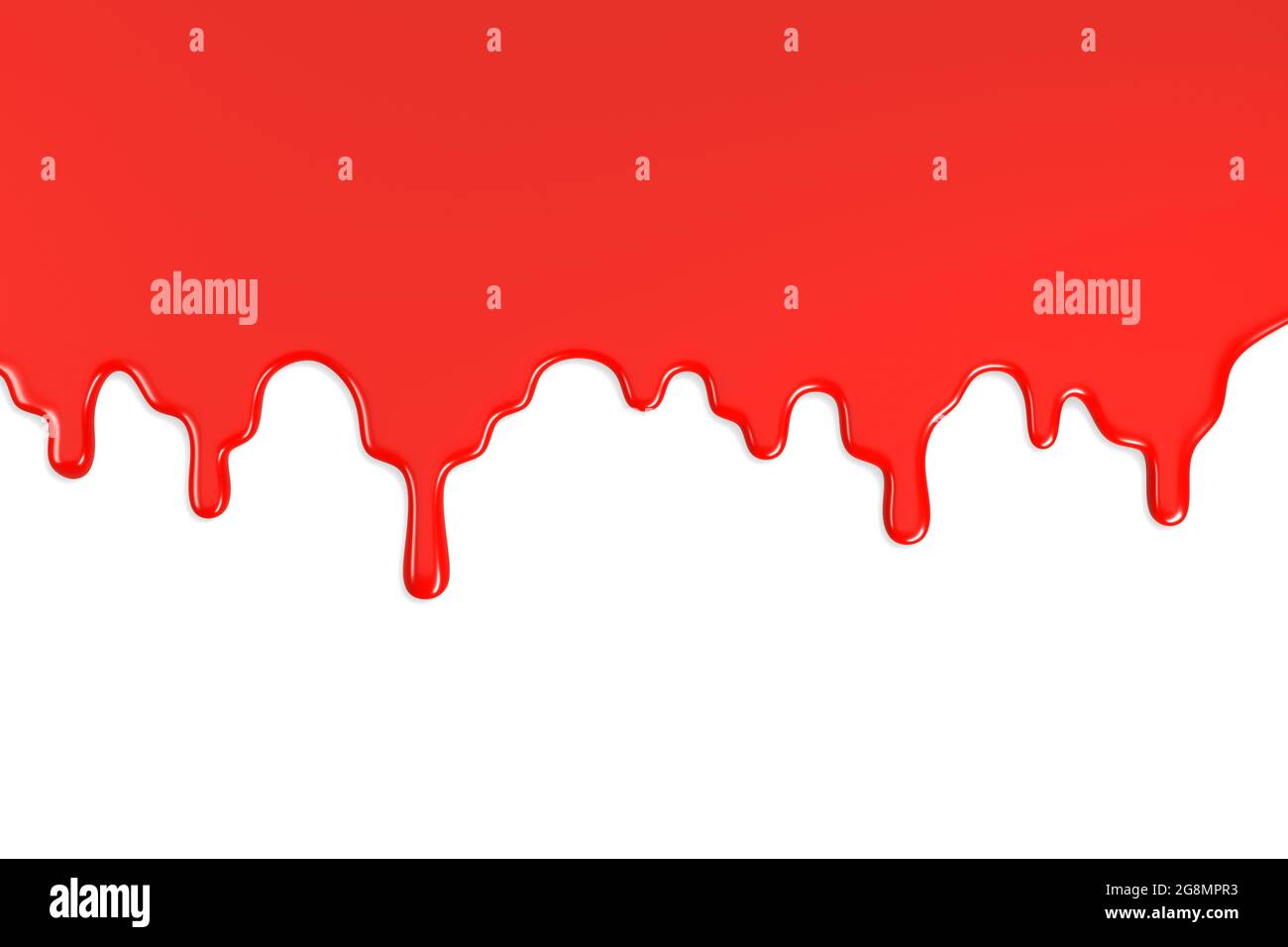 Tache de peinture rouge isolée sur fond blanc. illustration 3d. Banque D'Images