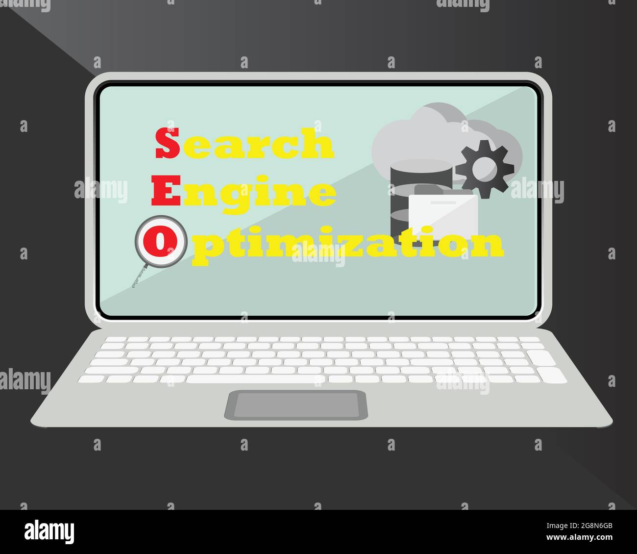 SEO Search Engine Optimization concept pour le classement du trafic sur le site Web, la technologie Internet pour les entreprises Illustration de Vecteur