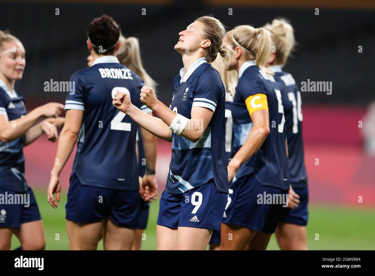 Sapporo, Japon. 21 juillet 2021. Ellen White (GBR) football/Soccer : la fête des blancs après son but pendant les Jeux Olympiques de Tokyo 2020 football féminin 1er groupe de tour E match entre la Grande-Bretagne de Greate 2-0 Chili au dôme de Sapporo à Sapporo, Japon . Crédit: Mutsu Kawamori/AFLO/Alay Live News Banque D'Images