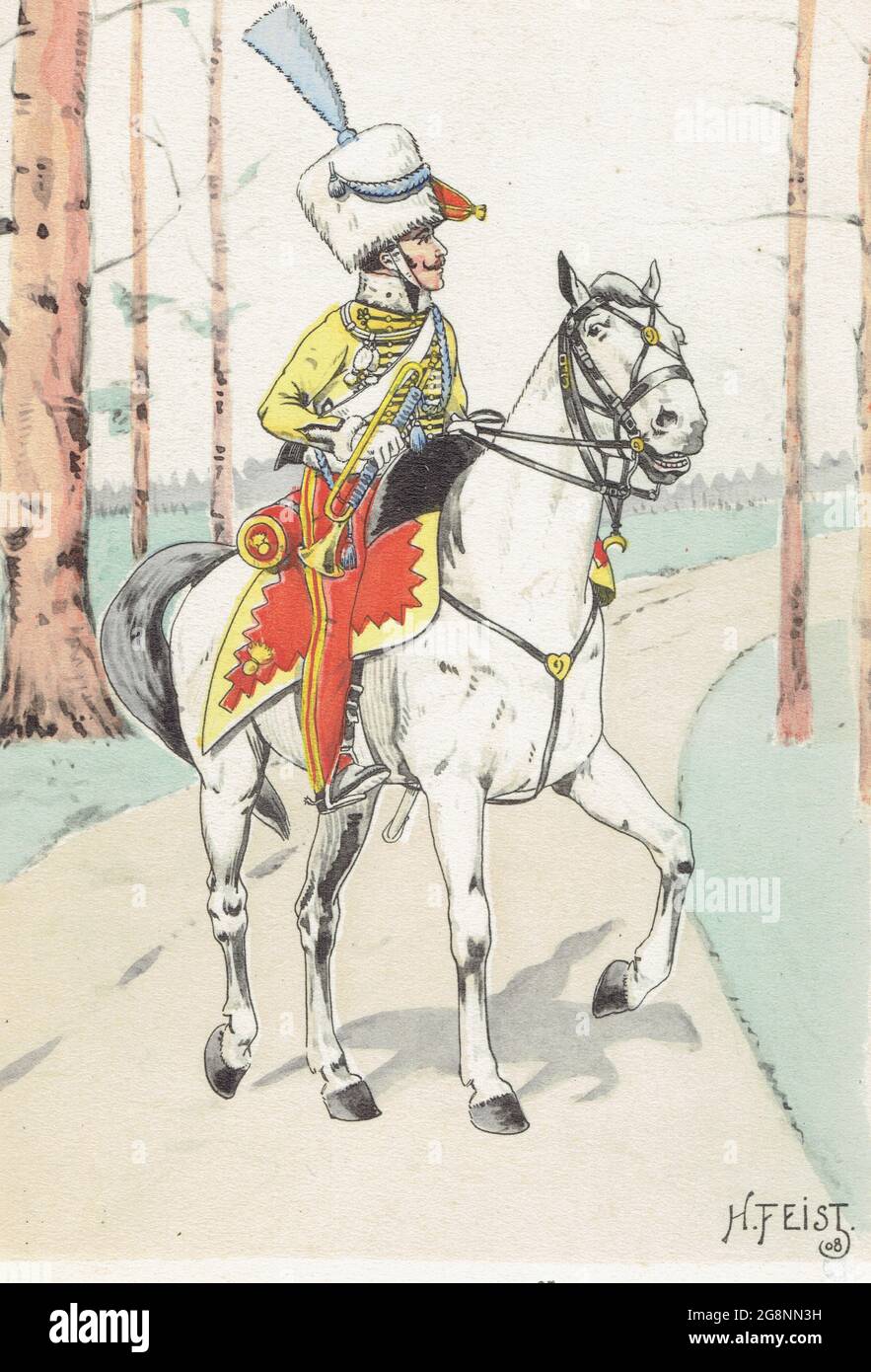 trompette du 9e régiment de hussards sous le 1er Empire Photo Stock - Alamy